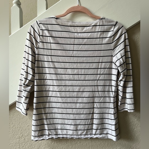 Fitted Striped Quarter Sleeve Shirt - Picture 2 of 4